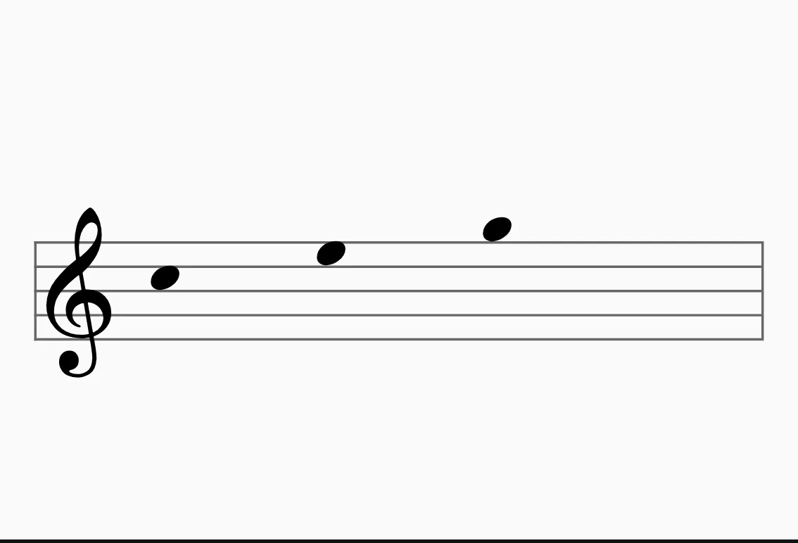 The same chord printed as an ascending run on the staff.