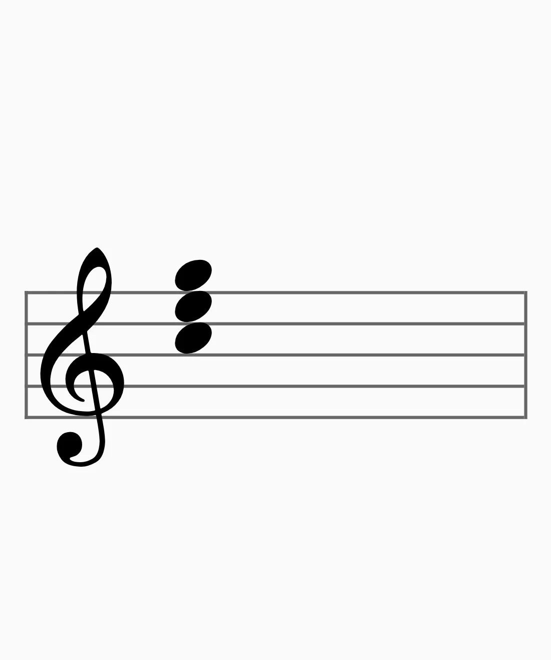 A chord printed as a stack of notes on the staff.
