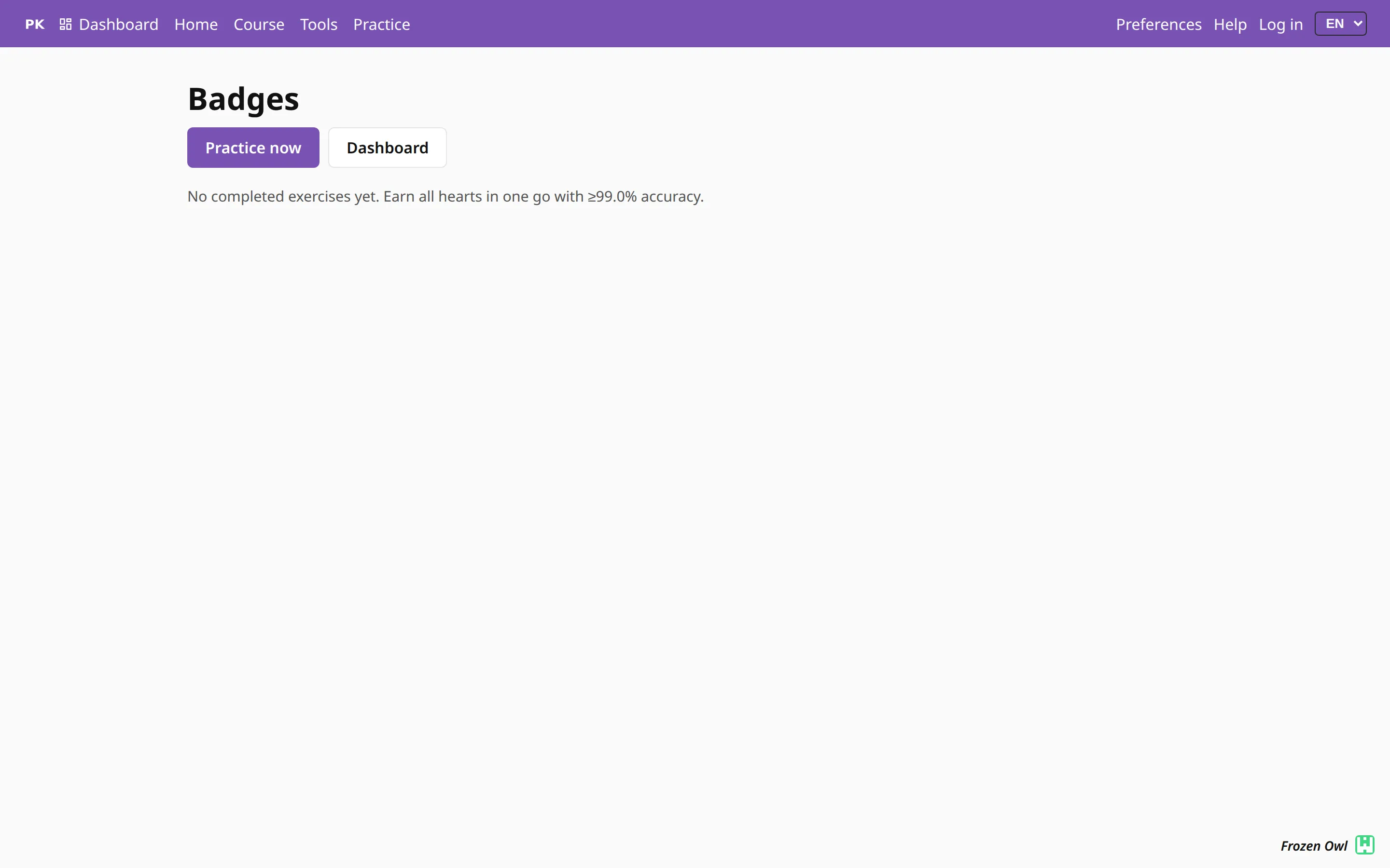 The badges page.