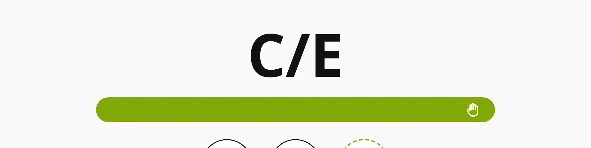 The chord name written as C/E above a green first-inversion bar.