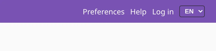 The EN / PL language list at the end of the menu.